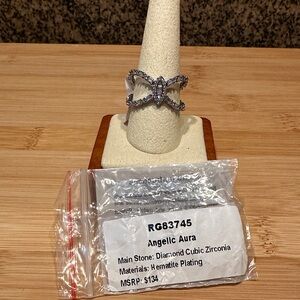 Bomb party Hematite Plated Diamond Cubic Zirconia Ring